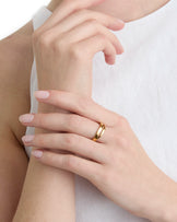 Waterproof Wavy Double Stack Ring in Gold