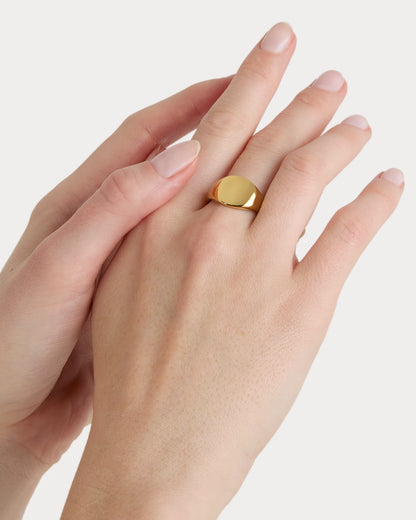Chunky Signet Ring in Gold