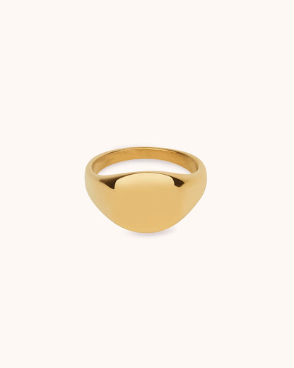 Chunky Signet Ring in Gold