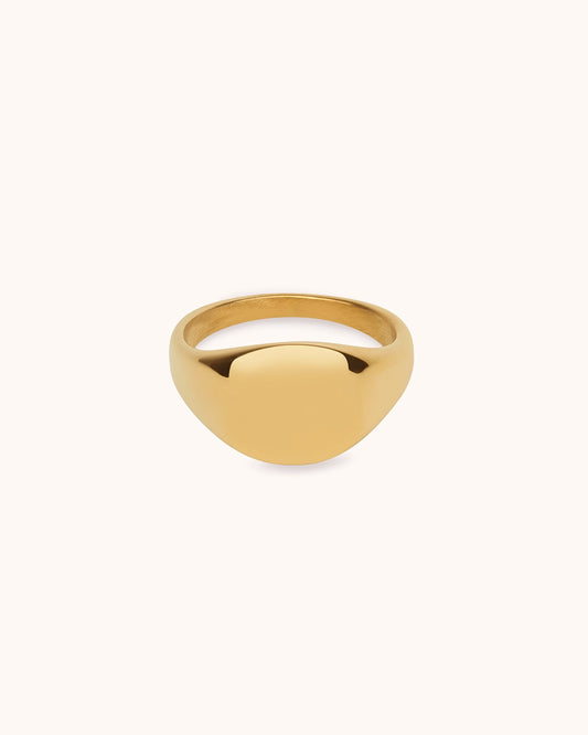 Chunky Signet Ring in Gold