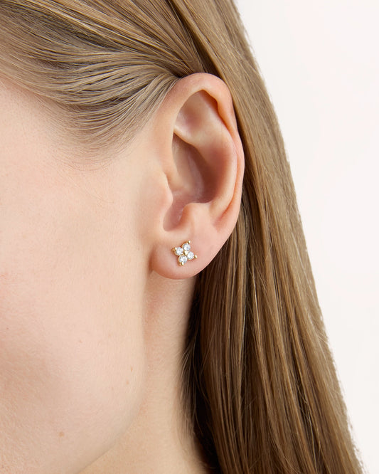 Starburst Stud Earrings in Gold