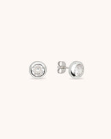 Solitaire Stud Earrings in Silver