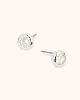 Solitaire Stud Earrings in Silver