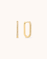 Oblong Hoop Earrings in Gold