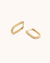 Oblong Hoop Earrings in Gold