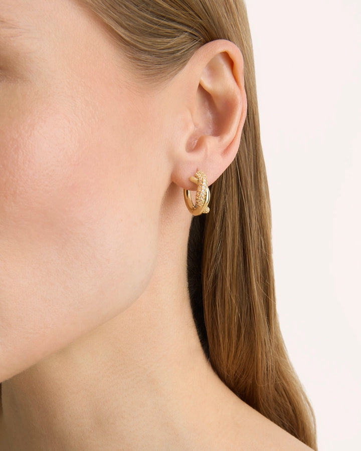 Twist Hoop Earrings in Gold