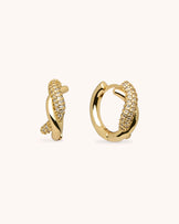 Twist Hoop Earrings in Gold