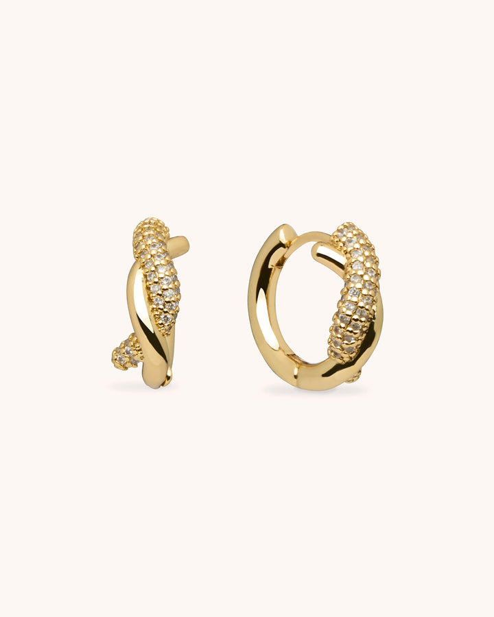 Twist Hoop Earrings in Gold