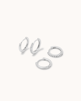 2-Pack Huggie Earrings in Silver
