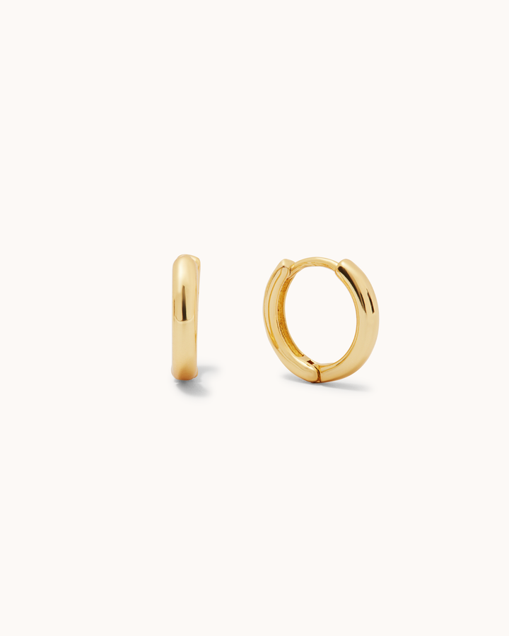 Mini Seamless Huggie Hoop Earrings in Gold