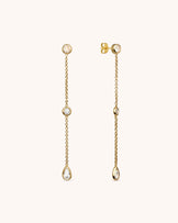 Multi Cubic Zirconia Drop Earrings in Gold