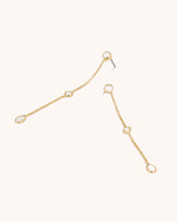 Multi Cubic Zirconia Drop Earrings in Gold