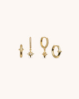 Star Hoop Earrings in Gold