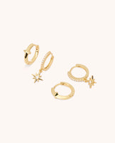 Star Hoop Earrings in Gold