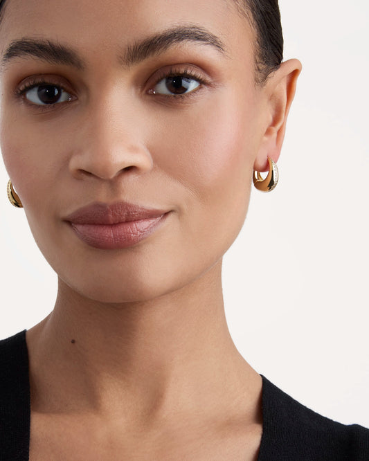 Chunky Hoop Earrings in Gold