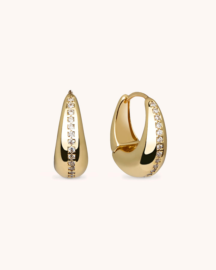 Chunky Hoop Earrings in Gold