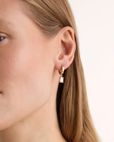 Charm Huggie Earrings in Gold
