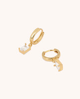 Charm Huggie Earrings in Gold