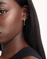 Star Drop Hoop Earrings in Gold