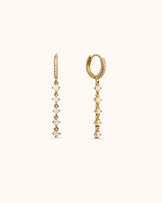 Drop Hoop Earrings in Gold
