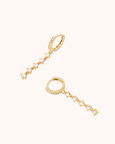 Drop Hoop Earrings in Gold