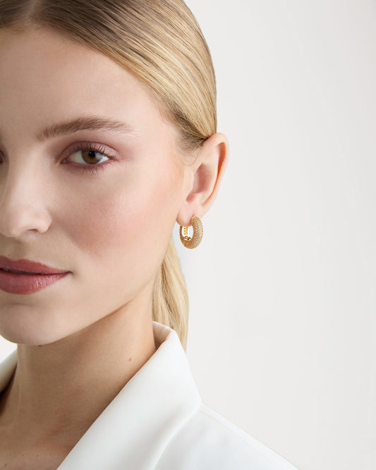 Chunky Hoop Earrings in Gold