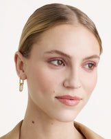 Oblong Link Stud Earrings in Gold