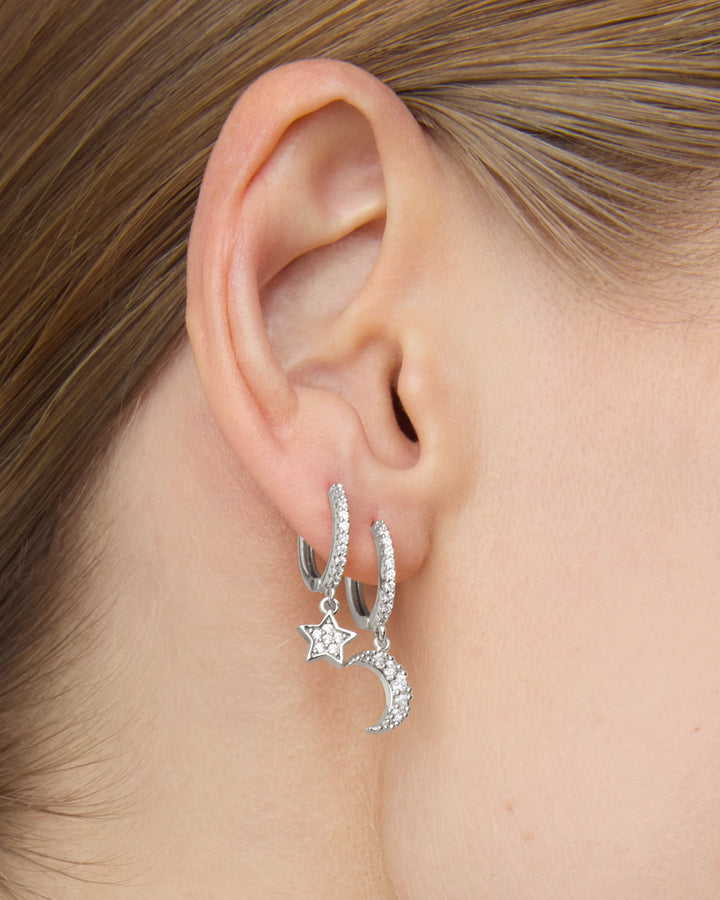 2-Pack Celestial Hoops in Silver