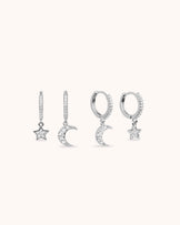 2-Pack Celestial Hoops in Silver