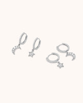 2-Pack Celestial Hoops in Silver
