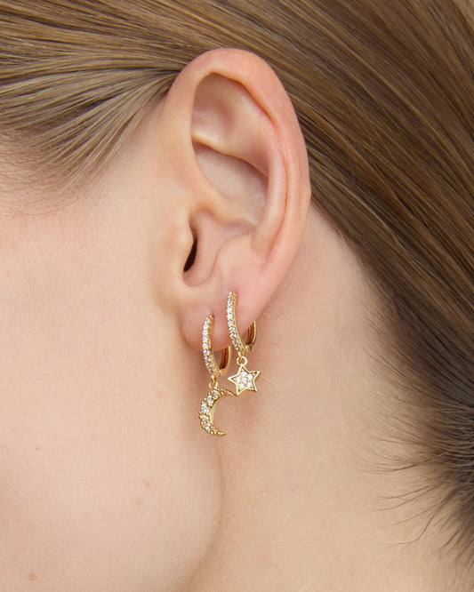 2-Pack Celestial Hoops in Gold
