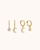 2-Pack Celestial Hoops in Gold