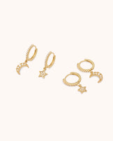 2-Pack Celestial Hoops in Gold