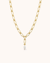 Pearl Chain Necklace in Gold