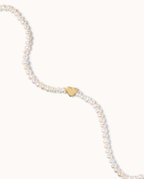 Freshwater Pearl Heart Necklace in Gold