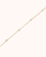 Large Pearl Station Necklace in Gold
