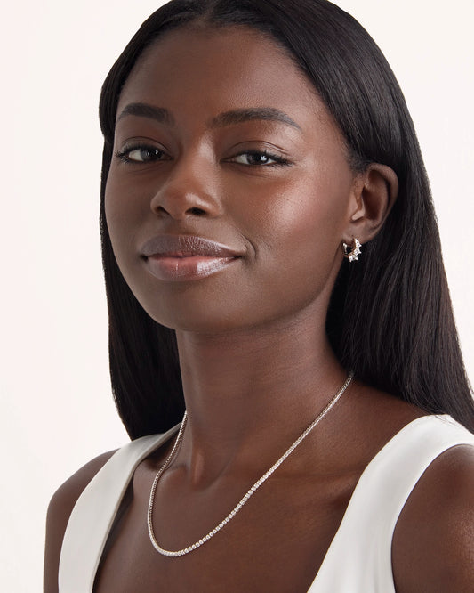 Small Tennis Necklace in Silver