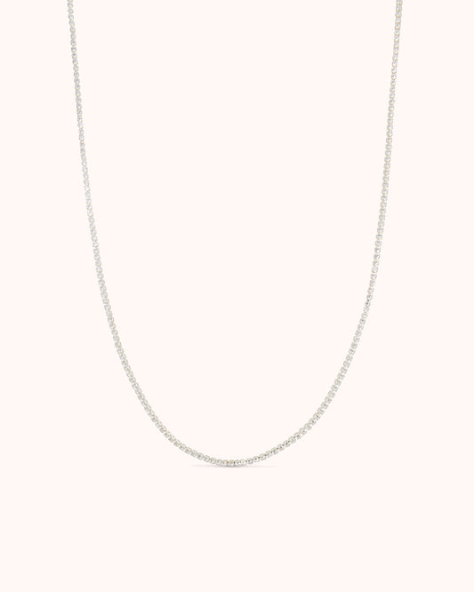 Small Tennis Necklace in Silver