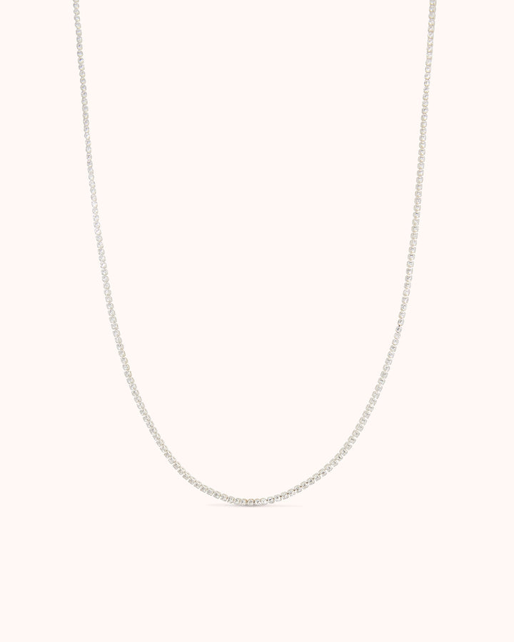 Small Tennis Necklace in Silver