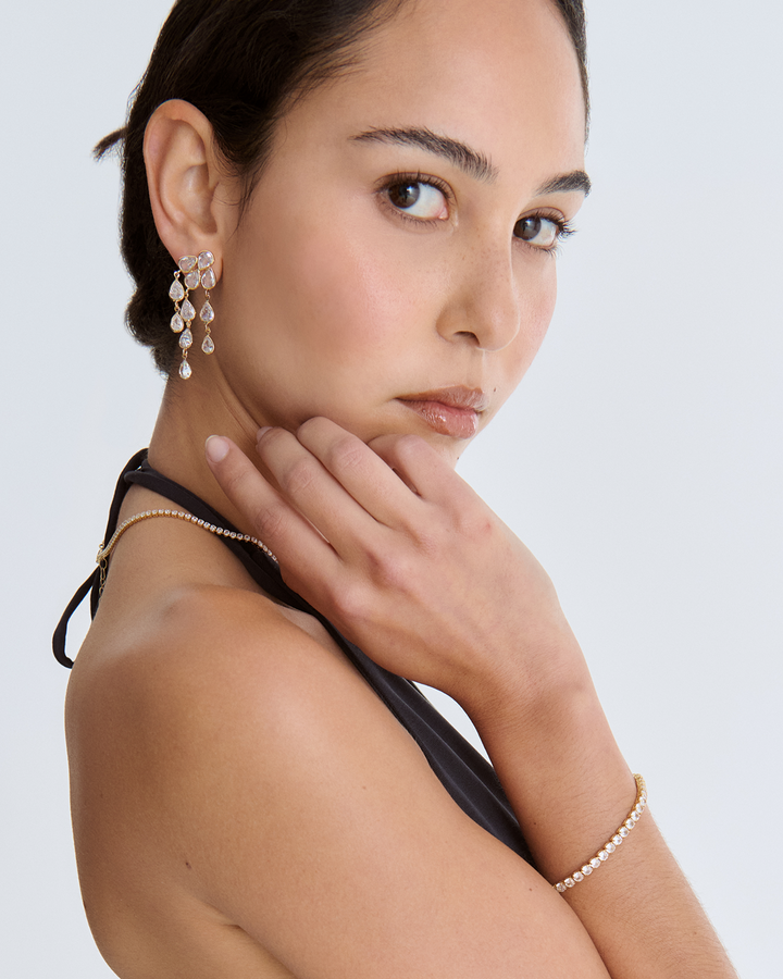 Crystal Tennis Bracelet in Gold