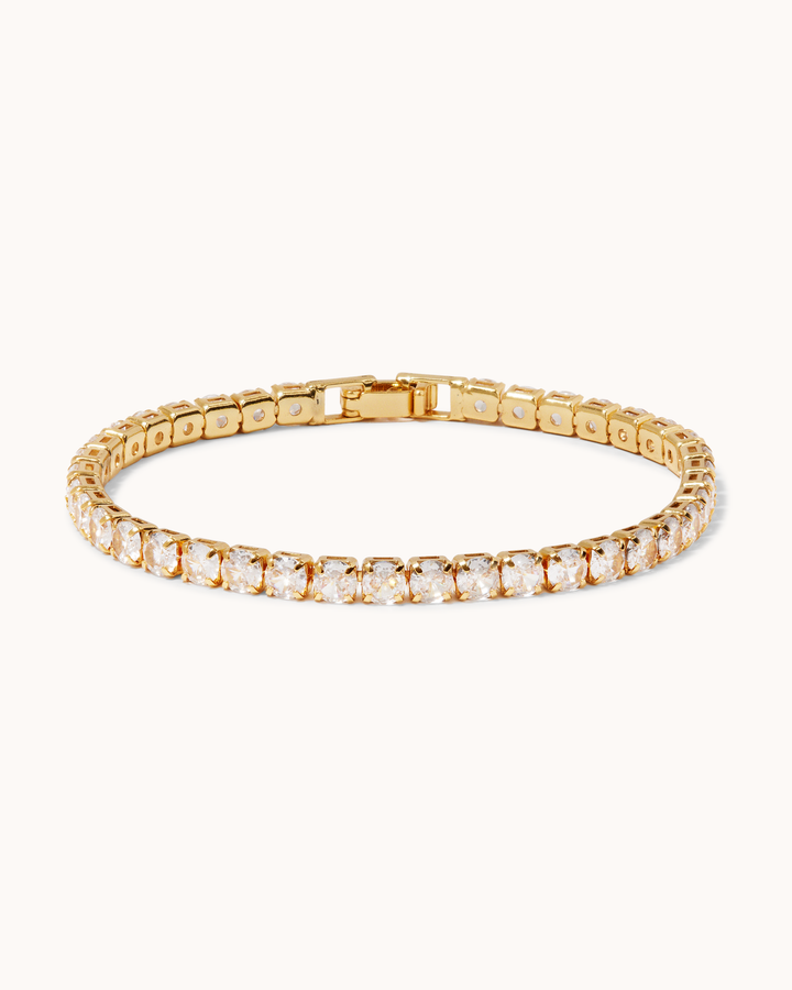 Crystal Tennis Bracelet in Gold