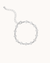 Flower Chain Bracelet in Silver