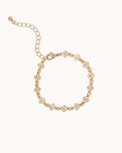 Flower Chain Bracelet in Gold