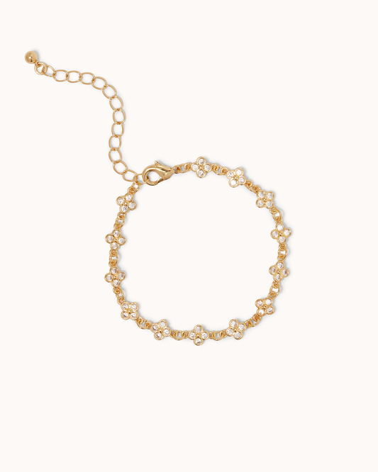 Flower Chain Bracelet in Gold