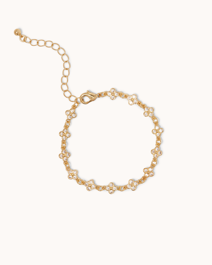 Flower Chain Bracelet in Gold