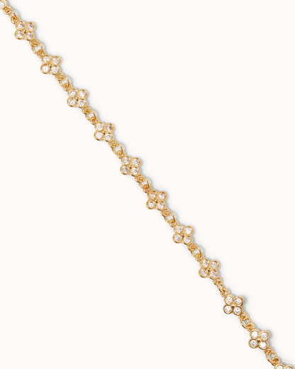 Flower Chain Bracelet in Gold