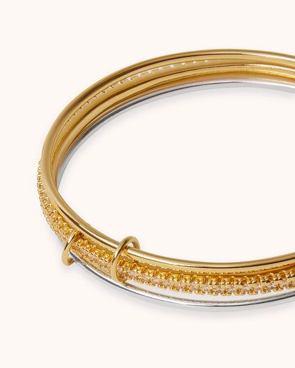 Multi Link Bangle in Gold