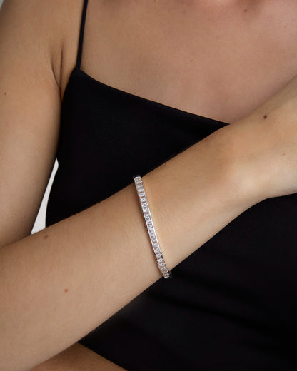 Tennis Bangle in Silver