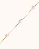 Pearl Station Bracelet in Gold