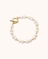 Freshwater Pearl T-Bar Bracelet in Gold
